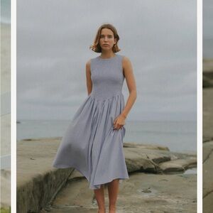 Altair The Label Sleeveless Lavender Linen Midi Dress